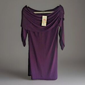 Karen Kane Small Wine Country  Eggplant Wine Country Jackie Dress‎ NWT